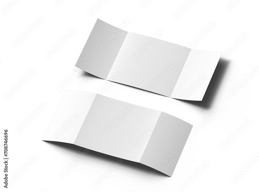 Blank square Gate Fold Brochure 3d render on transparent background Blank square Gate Fold Brochure 3d render on transparent background