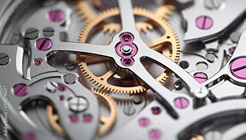 Mechanic repairing wristwatch, ensuring accuracy with teamwork generated by AI