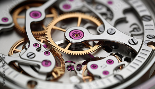 Mechanic disassembling wristwatch, restoring accuracy with teamwork generated by AI