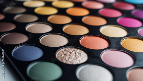 A glamorous collection of colorful eyeshadows for a stunning look generated by AI