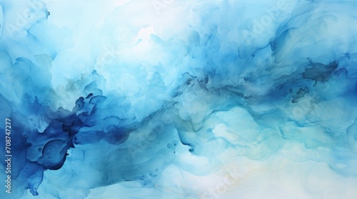 Dreamy and light, a pastel blue sky watercolor background with airy clouds, abstract background