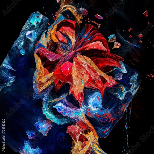 Caramel crystals, colored drops