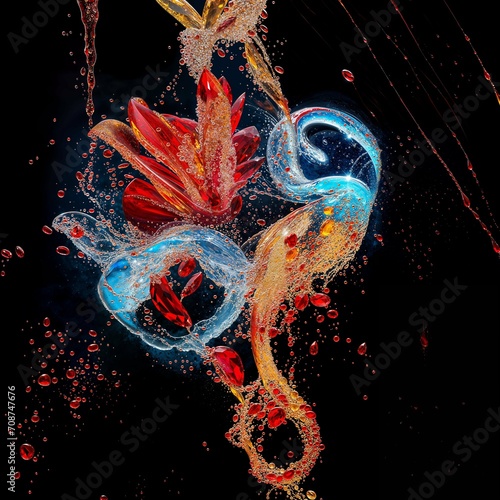 Caramel crystals, colored drops