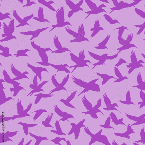 Seamless pattern with birds