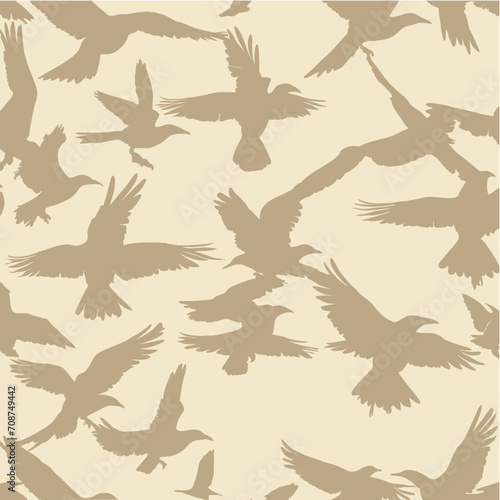 Seamless pattern with birds