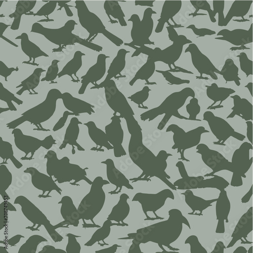 Seamless pattern with birds