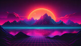 retrowave synth background