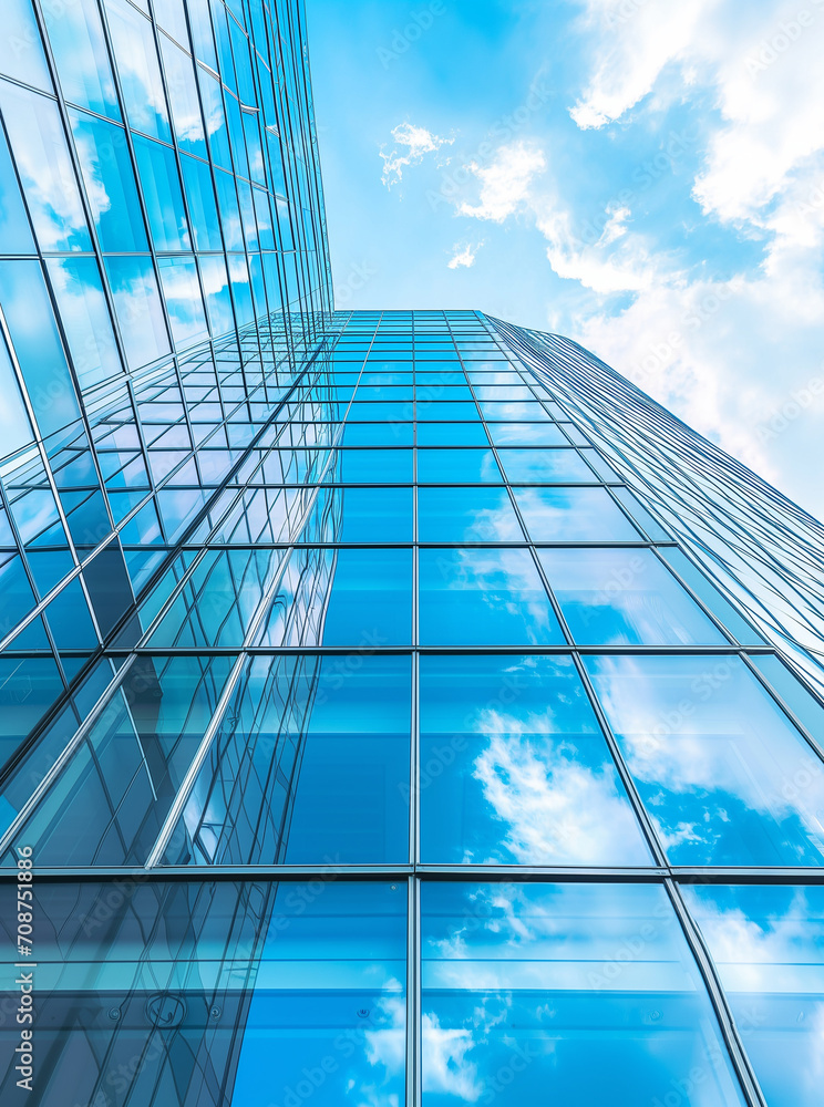 Obraz premium Modern architecture. Modern office buildings and glass curtain walls,on the clean background