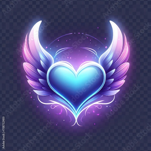 heart with wings or heart and wings. love eith wings or loves and wing