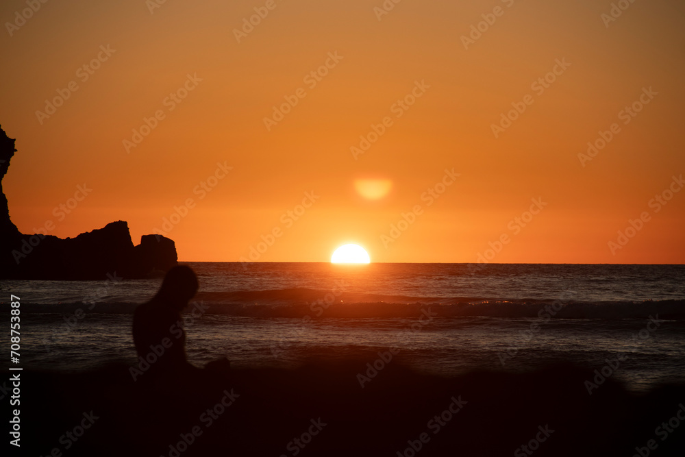 Sunset at Piha, West Auckland, Auckland region of New Zealand. January 12, 2024 - 6