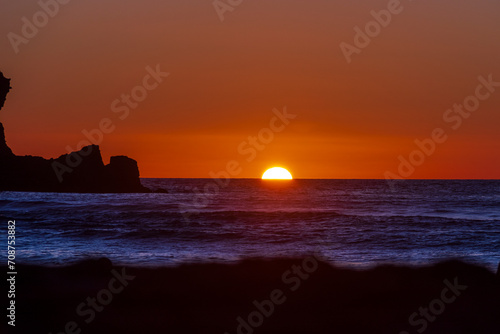 Sunset at Piha  West Auckland  Auckland region of New Zealand. January 12  2024 - 7