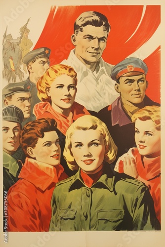 Soviet propaganda poster photo