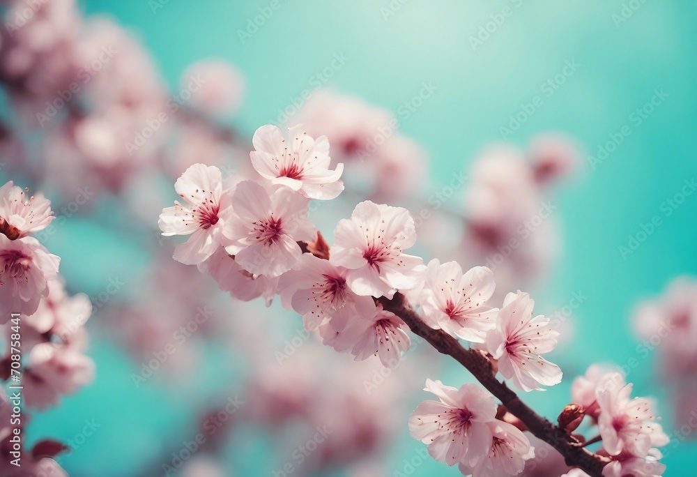 Beautiful spring floral background with branches of blossoming cherry soft focus Frame of pink sakur Beautiful spring floral background with branches of blossoming cherry soft focus Frame of pink sakur