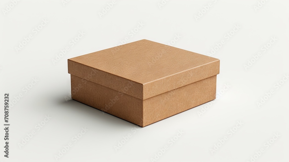 brown box isolated Empty mockup on white background brown box isolated Empty mockup on white background