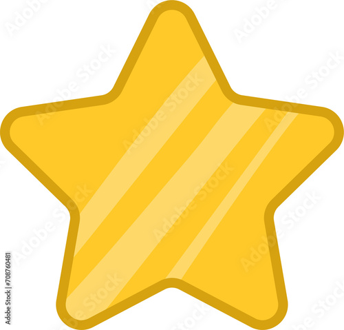 Yellow Star flat icon cartoon PNG