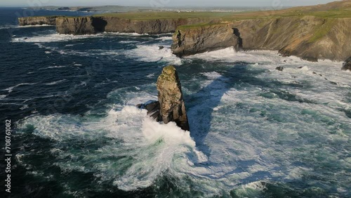 Kilkee cliffs Clare Ireland Aerial view photo