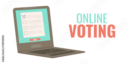Presidential elections online voting for the head country. Banner web design. Vector illustration. photo