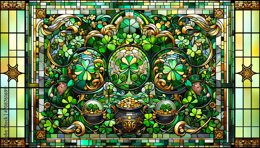 Stained glass St. Patrick's day