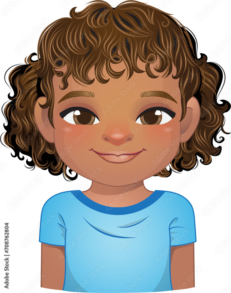American African little boy face, avatar, black kid head with curly long hair cartoon PNG American African little boy face, avatar, black kid head with curly long hair cartoon PNG