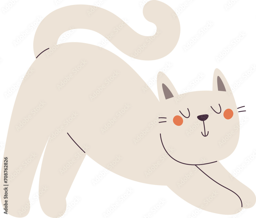 Cat Stretching Pet Cat Stretching Pet
