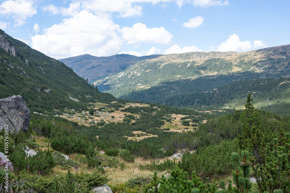 Landscape of Rila mountain near The Fish Lakes, Bulgaria