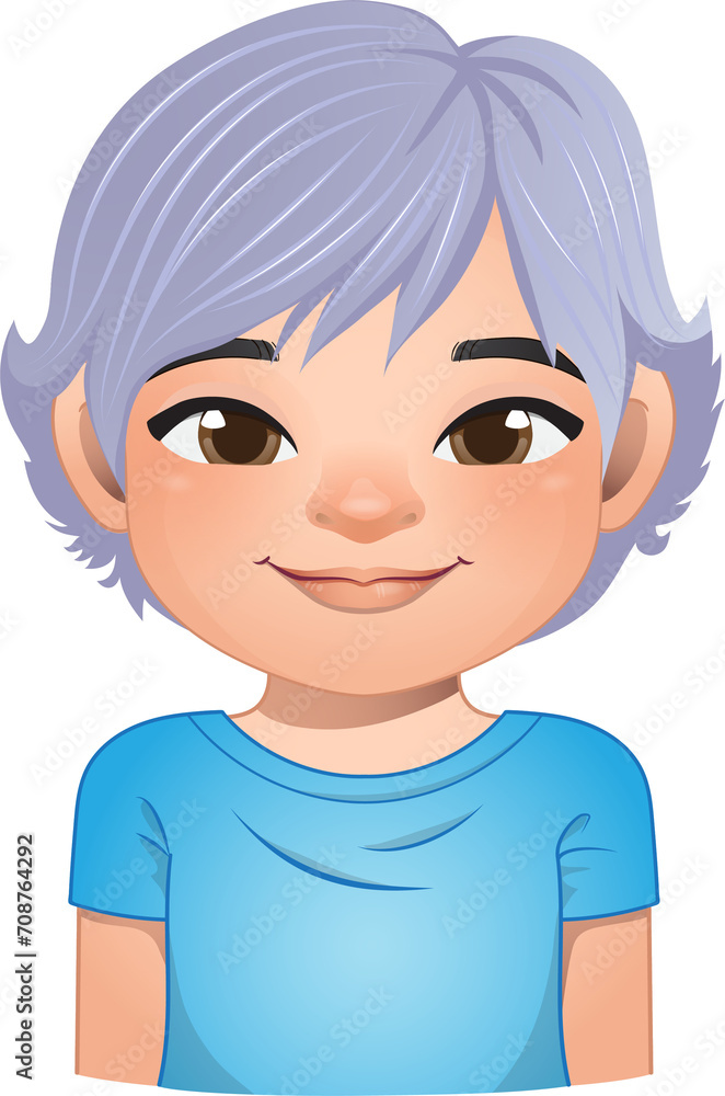 Little boy face, avatar, kid head with dreadlocks hair cartoon PNG