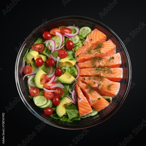 Fresh and Delicious Salad with Salmon