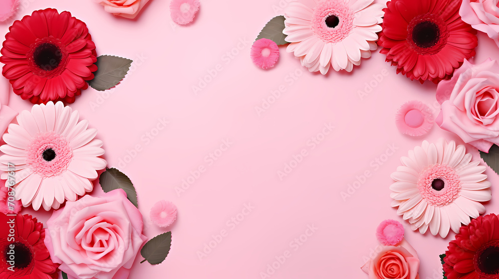 Floral frame with decorative flowers, decorative flower background pattern, floral border background Floral frame with decorative flowers, decorative flower background pattern, floral border background