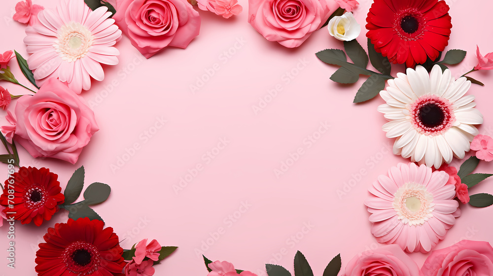 Floral frame with decorative flowers, decorative flower background pattern, floral border background Floral frame with decorative flowers, decorative flower background pattern, floral border background
