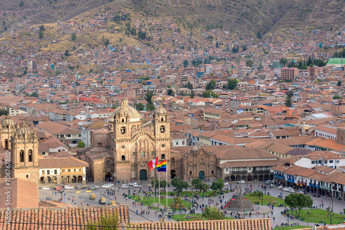 Vista panorámica de plaza de armas - Cusco - Perú