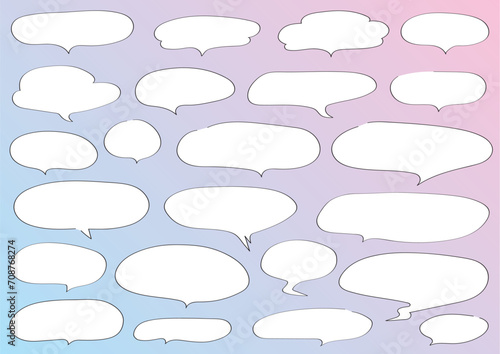 ゆるい手書きのふきだしセット