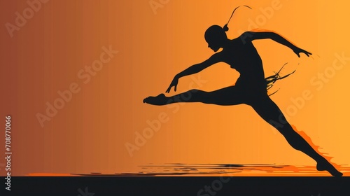  a silhouette of a man kicking a frisbee in front of an orange and yellow sky with a silhouette of a man kicking a frisbee in the air.