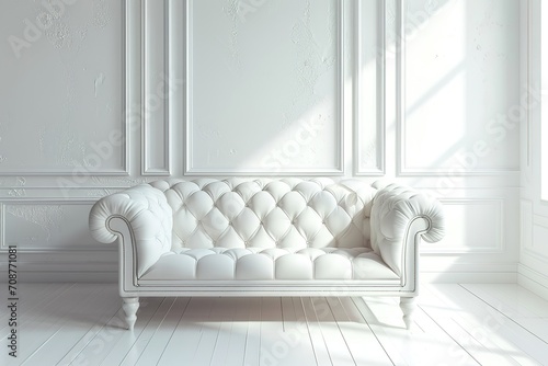 Classical style sofa in a white room.