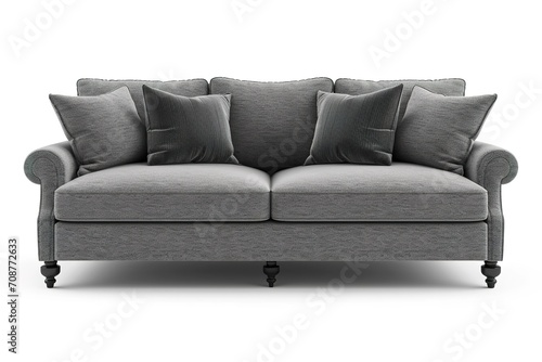 Grey sofa isolated on a white background. © abstract Art