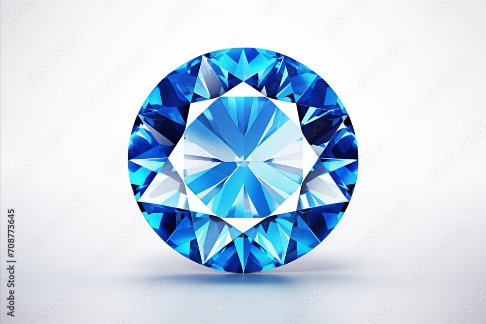 Shiny blue diamond isolated on white background as a precious gemstone and luxury jewelry Shiny blue diamond isolated on white background as a precious gemstone and luxury jewelry