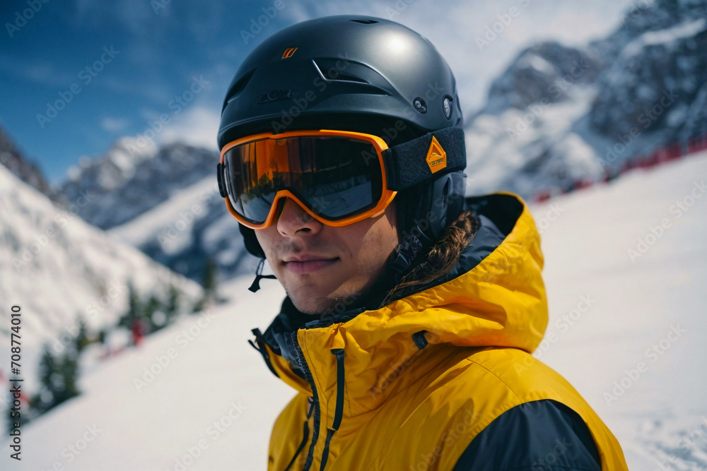 Portrait of a Snowboarder, AI Generative