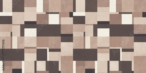 Wallpaper Mural Seamless elegant overlapping squares modern art wallpaper pattern. Abstract geometric contemporary patchwork background texture in a timeless neutral warm beige and brown earth tones color palette. Torontodigital.ca