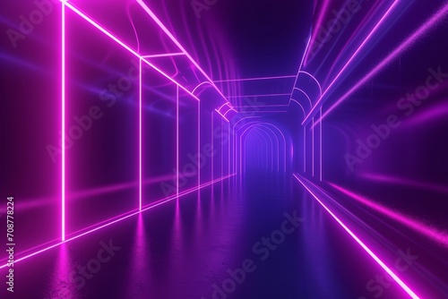 A psychedelic journey through a tunnel of swirling purple light trails