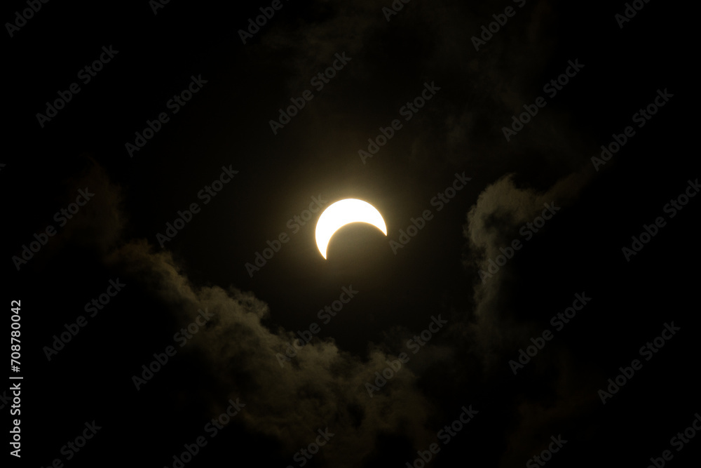 Fototapeta premium Partial Solar Eclipse of 2023 Seen From Brazil