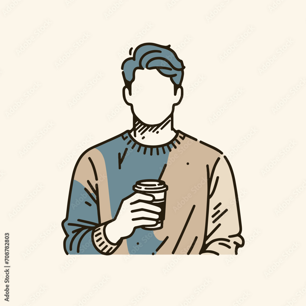 a man wearing a sweater is drinking coffee a man wearing a sweater is drinking coffee