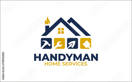 Illustration vector graphic of construction, home repair, renovation, and building concept logo design template