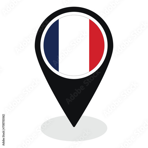 Free Download France flag on map pinpoint icon isolated. Flag of France - GFXLoad