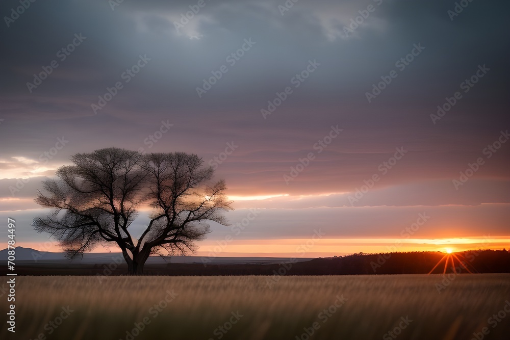 sunset on the river