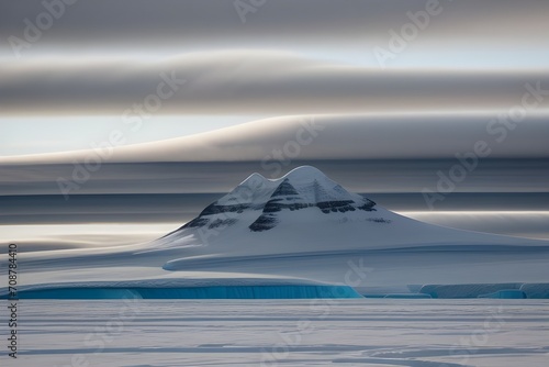 snow covered mountains in winter