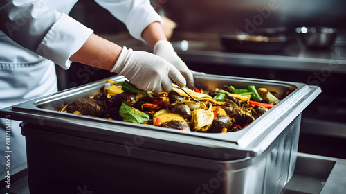 biodegradable organic waste garbage trash management recycling composting in restaurant commercial industrial kitchen, sustainability in food production business industry