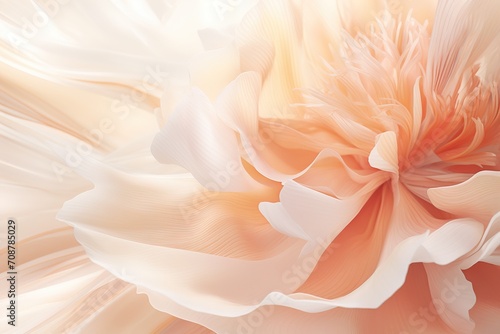 Closeup light orange beautiful peonies or rose flower. Peach fuzz. Wedding decoration background. Backdrop for greeting card, banner for valentine day and women day © ratatosk