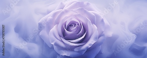 Floral background with beautiful purple rose on light violet background. Love concept. Flower for Valentine, woman, mothers day, birthday or weeding. Design for greeting card, banner with copy space