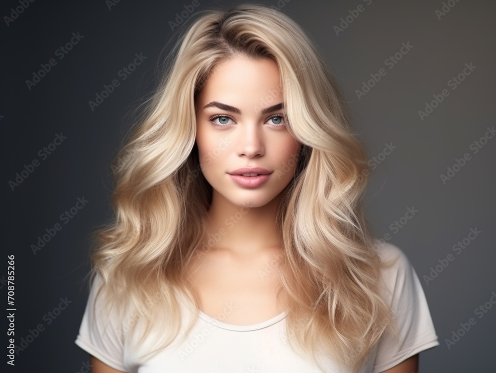 Alluring Blonde Woman with a Gentle Smile Alluring Blonde Woman with a Gentle Smile