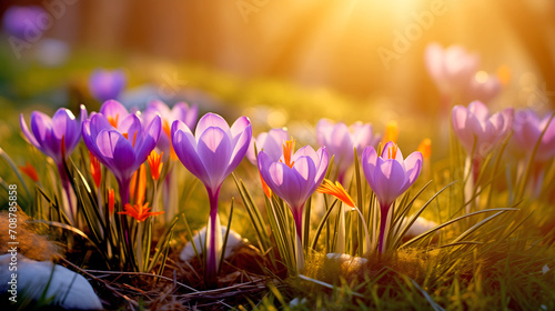 Spring crocus flowers  © PETR BABKIN