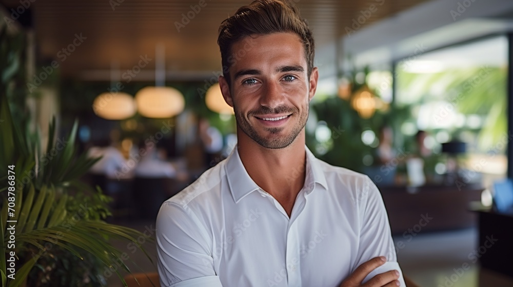 Portrait of a handsome young man smiling Portrait of a handsome young man smiling